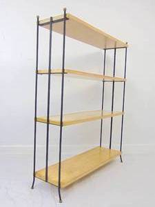 lot 48 image: Vintage mid century small iron and wood book self