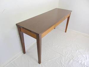 lot 50 image: Mid century style entry table, sofa table desk.