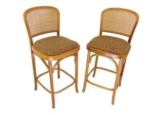 lot 53 image: Vintage pair of cane stools