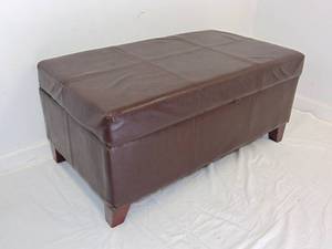 lot 59 image: Brown stool with storage