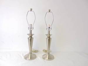 lot 136 image: Pair of chrome table lamps