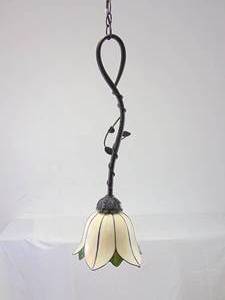 lot 143 image: Stained Glass Hanging Flower Chandelier