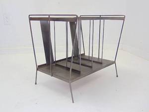 lot 26 image: metal mid century records stand