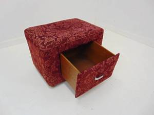 lot 488 image: Burgundy Ottoman with storage