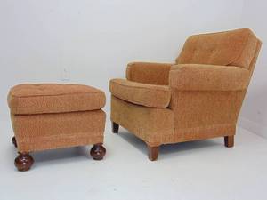 lot 87 image: vintage chair with footstool