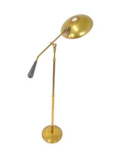 lot 15 image: LIGHTOLIER by Gerald Thurston Vintage Mid Century Brass Articulated Floor Lamp 1950s
