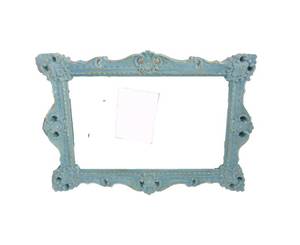 lot 153 image: Beautiful Ornate Teal Wall Mirror 29 X 41