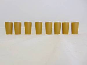 lot 380 image: Set of 8 Vintage Accalac Drinking Cups in Yellow Ochre Color