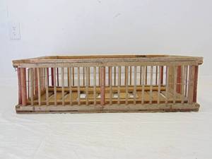 lot 387 image: Vintage Rustic Wooden Farm Cage