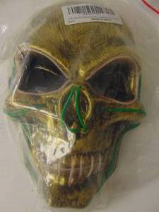lot 524 image: Brand New LED Light Up Cosplay Skull Mask - White & Green Lights