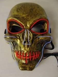 lot 527 image: Brand New LED Light Up Cosplay Skull Mask - Red & White Lights