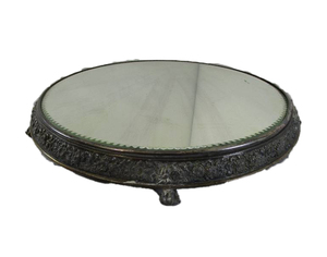 lot 244 image: Vintage Mirrored Cake Stand 14-15 Diameter