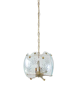 lot 144 image: vintage brass and glass pending lamp