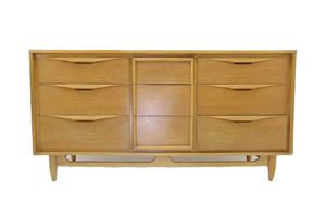 lot 27 image: vintage mid century modern blond dresser