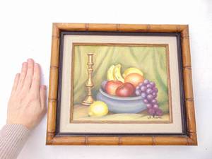 lot 397 image: Small Still Life Original Oil Painting on Canvas, Framed, Signed N.Acuna - SHOWROOM