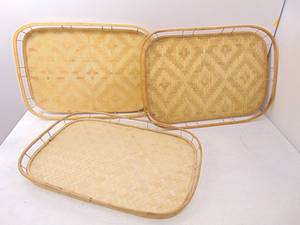lot 409 image: Set of 3 Bamboo Trays - SHOWROOM