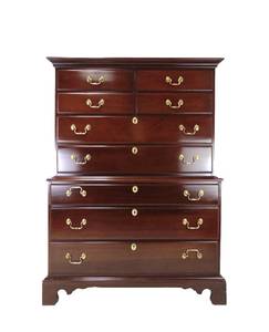 lot 36 image: Link-Taylor HEIRLOOM SOLID MAHOGANY Collection Tall Boy Dresser - SHOWROOM