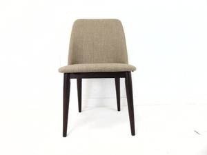 lot 544 image: Mid Century Style Chair with Beige Fabric Tintori Modern Dining Chair by Lumi Source- SHOWROOM