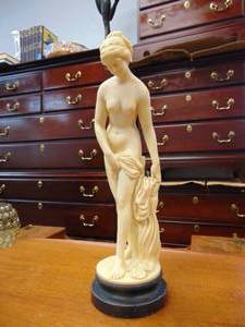 lot 16 image: Vintage Hand-Carved Soft Stone Woman Sculpture Figurine - SHOWROOM