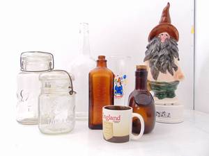 lot 436 image: Lot of Vintage Bottles, Funny Decanter