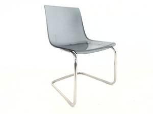 lot 50 image: Smoked Gray Acrylic Cantilever Chair by IKEA - Viewable