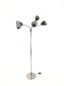 lot 108 image: Black and Silver Floor Lamp with 5 Lights - Gooseneck - Viewable (Warehouse)