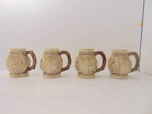 lot 223 image: Set of 4 Vintage Ceramic Handmade Mugs