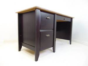 lot 563 image: Contemporary Style Desk Black with Beige Top - Viewable