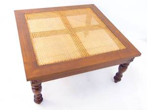 lot 556 image: Beautiful Wood & Cane Coffee Table by BAUER International (No glass)