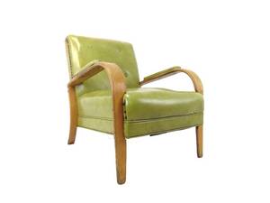 lot 37 image: Vintage Mid Century Apple Green Vinyl Bentwood Chair - VIEWABLE (Warehouse)