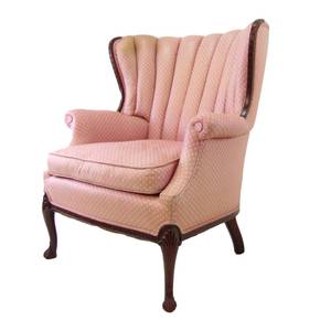 lot 62 image: Vintage Pink Channel Back Chair - Viewable
