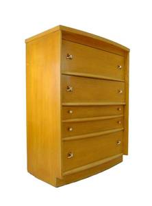 lot 67 image: Vintage Mid Century Blonde Dresser - SHOWROOM
