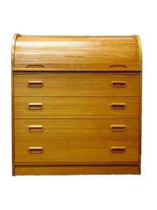 lot 600 image: Danish Teak Roll Top Desk - SHOWROOM