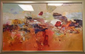 lot 550 image: Z. GALLERIE Large Abstract Art Print Framed - SHOWROOM 35 x 56