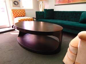 lot 66 image: Otto Oval Metal Cocktail Table Modern Two Tier Oval Metal Coffee Table - Welded - SHOWROOM