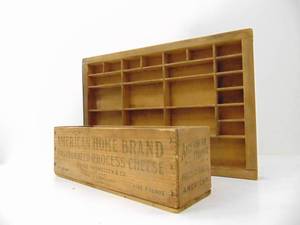 lot 306 image: Vintage Wood Items - SHOWROOM Old Cheese Box
