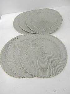 lot 328 image: Lot of 6 Modern Circular Gray Placemats