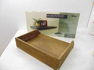 lot 341 image: Black Wall Shelf New & Wood File  Paper Holder