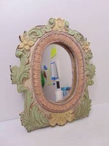 lot 359 image: Small Vintage Pastel Mexican Mirror - SHOWROOM