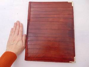 lot 360 image: EEL SKIN Leather Notebook Cover, Suede Interior - SHOWROOM