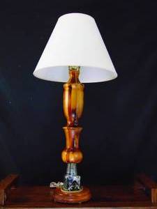 lot 20 image: Handmade Vintage Oil Drill Table Lamp - SHOWROOM
