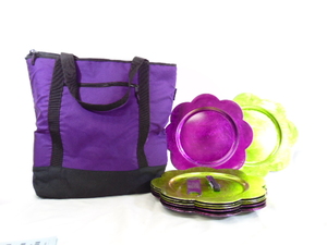 lot 451 image: Spring Plate Chargers (8) Cooler Bag & Wine & Beer Bottle Opener