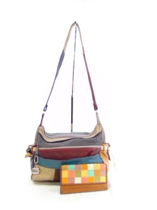 lot 466 image: Patchwork Leather Purse & Patchwork Leather Fossil Wallet