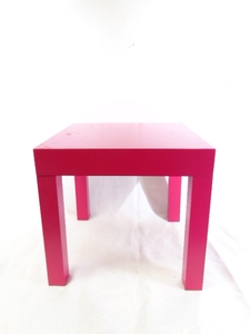 lot 494 image: PAIR of Pink Parsons Style End Tables Side Tables