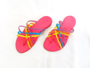 lot 504 image: Crocs Colorful Rubbery Slip On Shoes Probably size 9.5-10