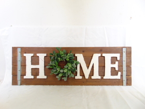 lot 516 image: Farmhouse Style HOME Sign 38 L X 12 H