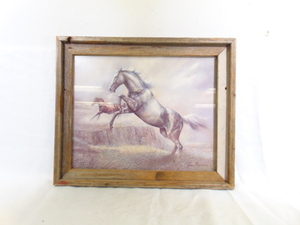 lot 528 image: Thee old Barn Yard- OKC Horse Print with Signature