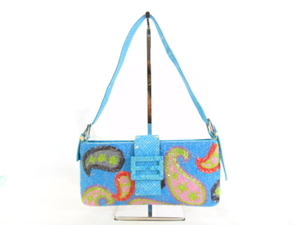 lot 396 image: EBISU 90s Beaded Baguette Handbag- Fendi Dupe