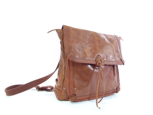 lot 400 image: the sak Brown Genuine Leather Backpack Purse