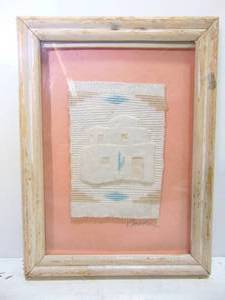 lot 120 image: Handmade 3D Paper Art by Carlos Framed Vintage - Southwest Style